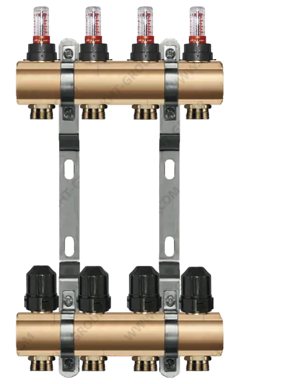 Rozdzielacz Вrass KHT z rotametrami 4 obiogi RB-VT-04 / Manifolds Вrass KHT with flow meters 4 outlets RB-VT-04