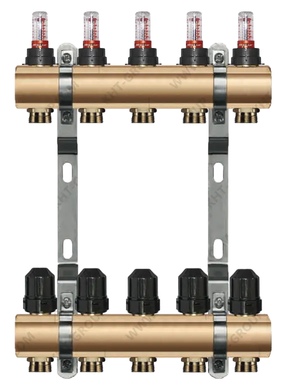 Rozdzielacz Вrass KHT z rotametrami 5 obiogi RB-VT-05 / Manifolds Вrass KHT with flow meters 5 outlets RB-VT-05