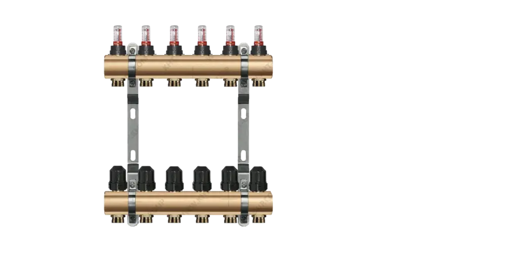 Rozdzielacz Вrass KHT z rotametrami 6 obiogi RB-VT-06 / Manifolds Вrass KHT with flow meters 6 outlets RB-VT-06