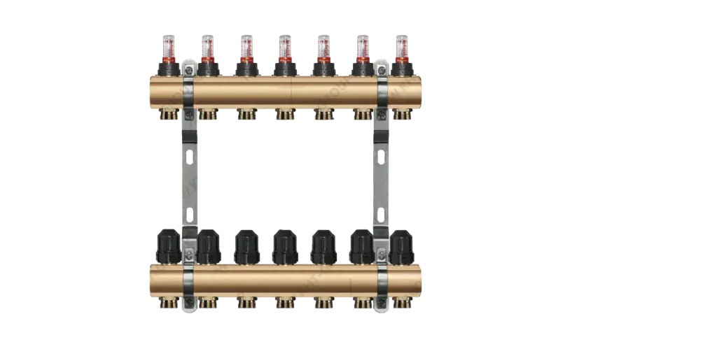 Rozdzielacz Вrass KHT z rotametrami 7 obiogi RB-VT-07 / Manifolds Вrass KHT with flow meters 7 outlets RB-VT-07
