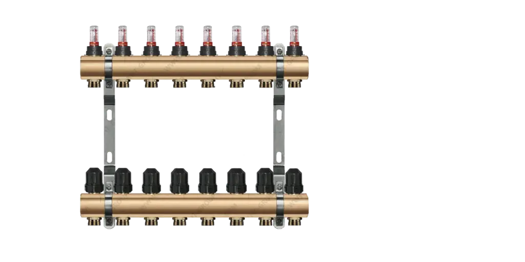 Rozdzielacz Вrass KHT z rotametrami 8 obiogi RB-VT-08 / Manifolds Вrass KHT with flow meters 8 outlets RB-VT-08