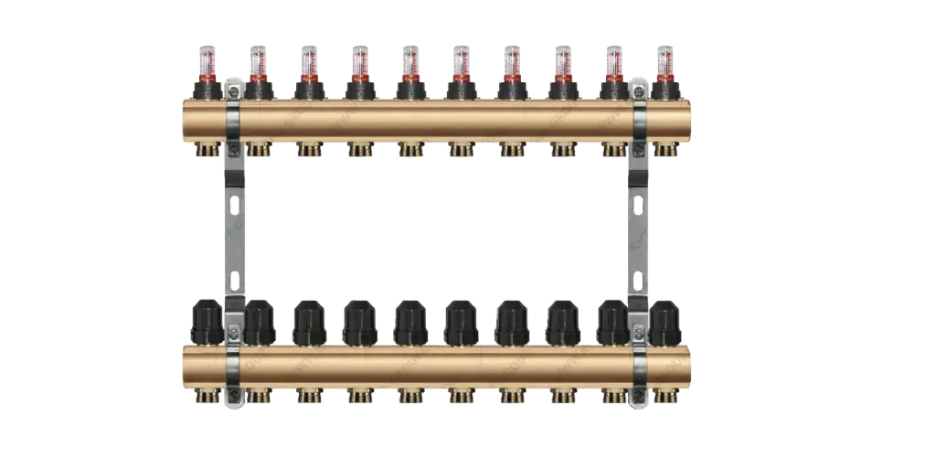 Rozdzielacz Вrass KHT z rotametrami 10 obiogi RB-VT-10 / Manifolds Вrass KHT with flow meters 10 outlets RB-VT-10