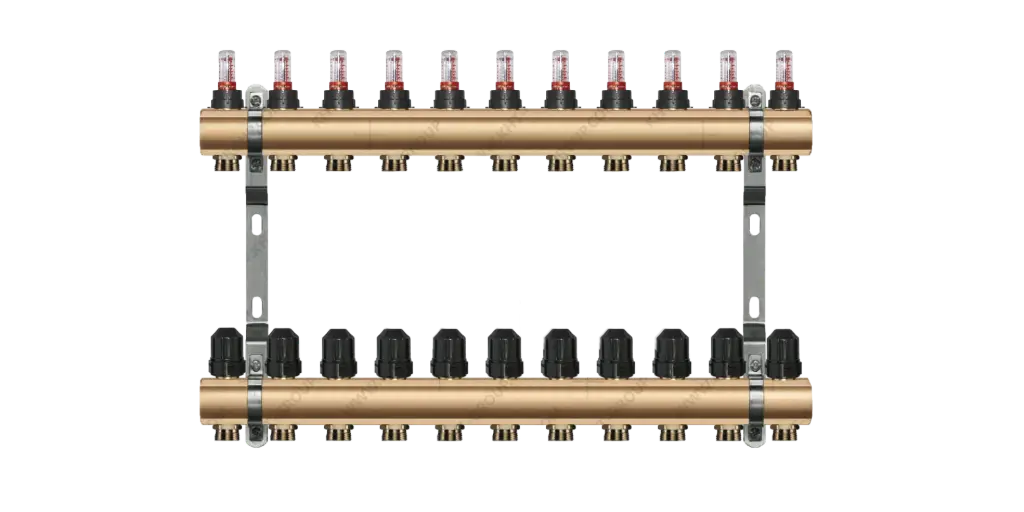 Rozdzielacz Вrass KHT z rotametrami 11 obiogi RB-VT-11 / Manifolds Вrass KHT with flow meters 11 outlets RB-VT-11