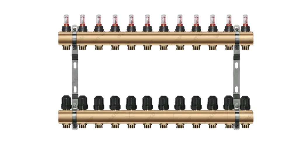 Rozdzielacz Вrass KHT z przepływomierzem 12 obiogi RB-VT-12 / Manifolds Вrass KHT with flow meters 12 outlets RB-VT-12