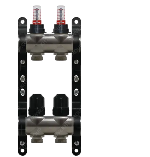 Rozdzielacz Inox KHT z rotametrami 2 obiogi RI-VT-02 / Manifolds Inox KHT with flow meters 2 outlets RI-VT-02