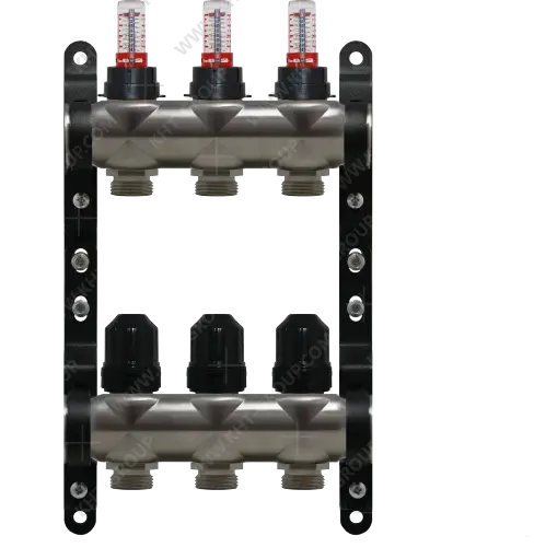 Rozdzielacz Inox KHT z rotametrami 3 obiogi RI-VT-03 / Manifolds Inox KHT with flow meters 3 outlets RI-VT-03