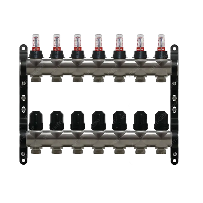 Rozdzielacz Inox KHT z rotametrami 7 obiogi RI-VT-07 / Manifolds Inox KHT with flow meters 7 outlets RI-VT-07
