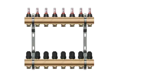 [RB-VT-08] Rozdzielacz Вrass KHT z rotametrami 8 obiogi RB-VT-08 / Manifolds Вrass KHT with flow meters 8 outlets RB-VT-08