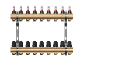[RB-VT-09] Rozdzielacz Вrass KHT z rotametrami 9 obiogi RB-VT-09 / Manifolds Вrass KHT with flow meters 9 outlets RB-VT-09