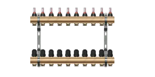[RB-VT-10] Rozdzielacz Вrass KHT z rotametrami 10 obiogi RB-VT-10 / Manifolds Вrass KHT with flow meters 10 outlets RB-VT-10